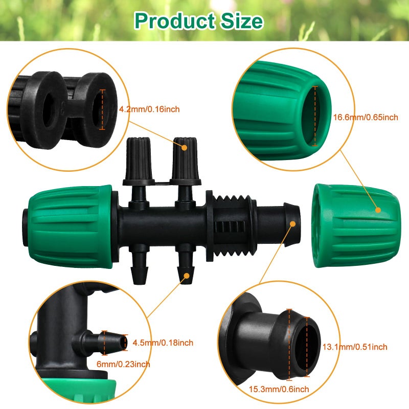 JAYEE 25 Pack Drip Irrigation Barbed Coupling Fittings (17mm) for 1/2" Drip Hose(0.600â€ID), Sprinkler Tubing Connector for Drip System - Image 4